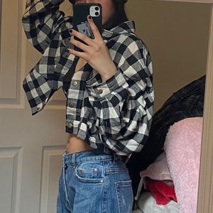 cropped flannel
